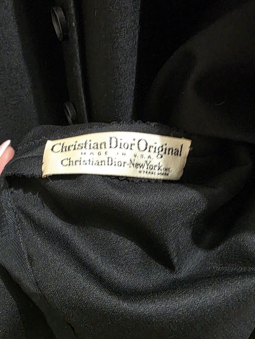 Vintage Christian Dior new York Black Midi Dress with White - Picture 15 of 16